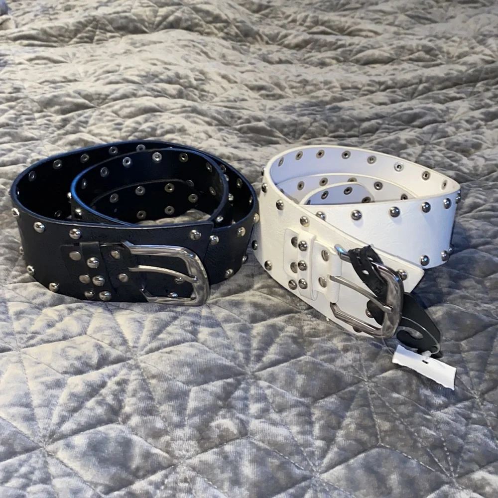 Rue 21 Black White Black Bundle Stud Waist Belts